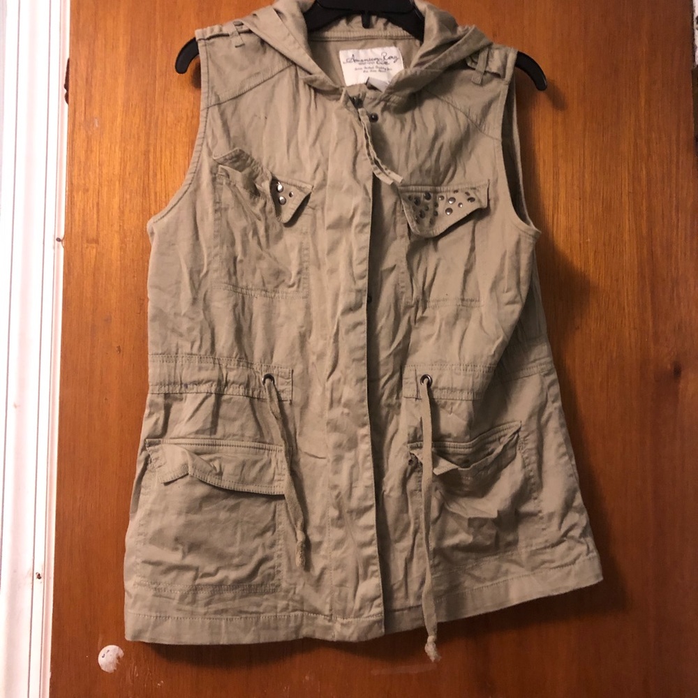 Studded Pocket Vest with Hood